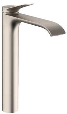 hansgrohe Vivenis 75042821 Moderne Waschbeckenarmatur mit 1 Griff, 1 Loch, 30,5 cm hoch, gebürstetes Nickel