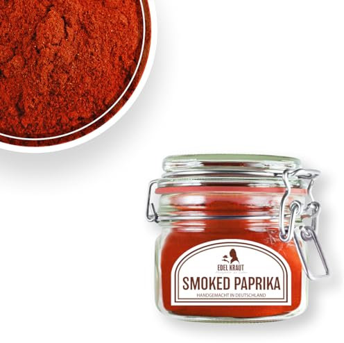Geräuchertes Paprikapulver 125g im Premium Drahtbügelglas | EDEL KRAUT - Spitzen Paprika geräuchert - 100% naturreines Paprikapulver geräuchert | SMOKED PAPRIKA BBQ