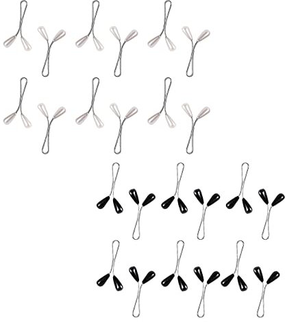 HXHWKEN 24 Stück Muslim Hijab Clips Muslimische Perle Schal Pin Sicherheit Brosche Nadel für Frauen Damen Schwarz Weiss Tropfenform