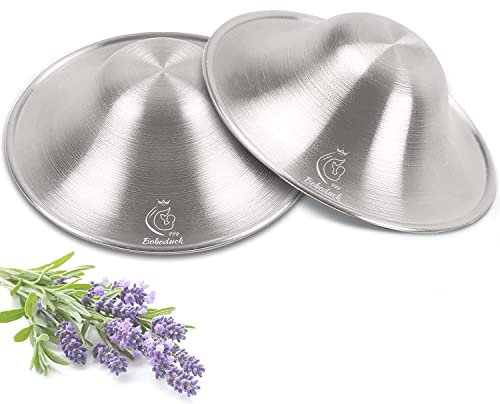 Boboduck Nipple Shields for Nursing Newborn - 925 Silver Nursing Cups Protect Your Nursing Nipple, Newborn Must Haves Nipple Pads, Nipple Covers Protector for Breastfeeding (Large Size)