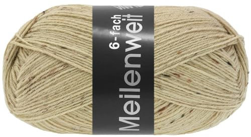 LANA GROSSA Meilenweit 6-fach 150 | 6-fädiger Sockenklassiker, waschmaschinenfest | Handstrickgarn 80% Schurwolle & 20% Polyamid | 150g Wolle zum Stricken & Häkeln | 390m Garn FB9247