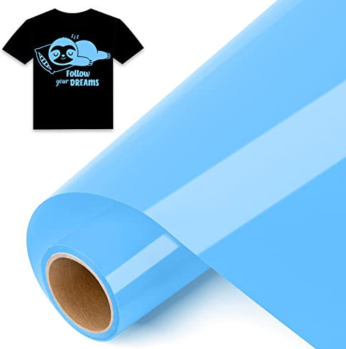 IModeur 8 Ft vinilo textil Azul - 30,5 x 244 cm vinilo Azul para Cricut Maker, Silhouette Cameo, vinilo textil termoadhesivo para ropa, gorras, pantalones, otros tejidos