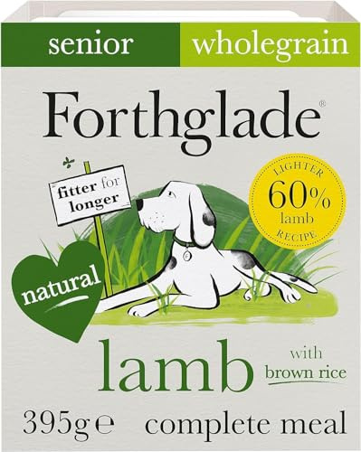 Forthglade Wet Dog Food (18 x 395g Trays) - Senior 7 Years+, Wholegrain & Hypoallergenic Dog Food, Lamb with Vegetables and Brown Rice, Stomach Sensitive Meals with Natural Ingredients