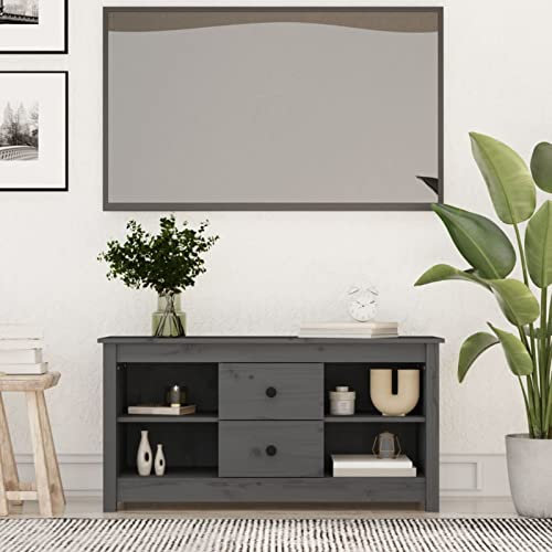 Tidyard Mobile TV Stand TV Tavolo da salotto Moderno Armadio TV per soggiorno camera da letto ufficio mobile TV con archiviazione in legno grigio 103 x 36,5 x 52 cm