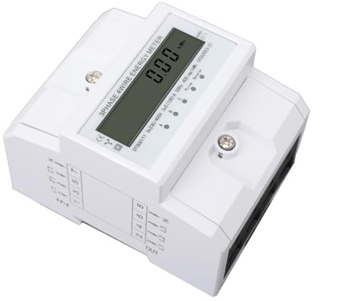 NICCOO Drehstromzähler 3-Phasen 4-Draht 100A Digitaler Stromzähler | Geeicht Wechselstromzähler, 6+2-stellige-Anzeige LCD KWH Zwischenzähler DIN Hutschiene Elektronisch Energiezähler, 230V/400V
