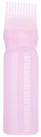 160ml Flacon de pinceaux de teinture pour cheveux, Applicateur de Bouteille de Teinture pour Cheveux avec Brosse flacon léger pour teinture de cheveux brosse à cheveux peigne à huile Rose