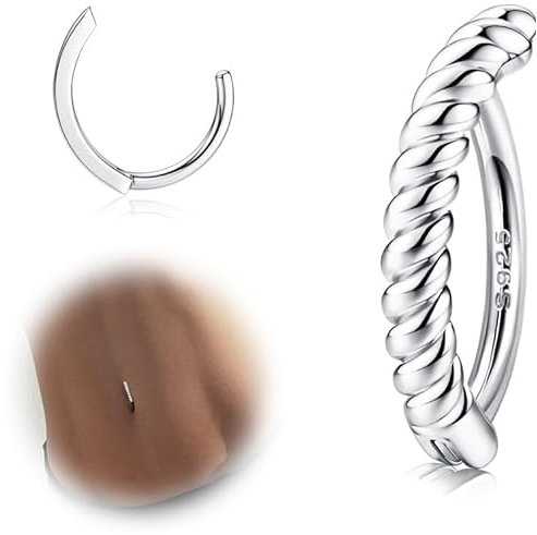 ORAZIO 14G Anneaux pour Boutons de Ventre Clicker pour Femmes Argent 925 Piercing pour le Nombril Or 10MM/12MM 9