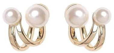 fdsmall Ohr Manschette Ohrringe Minimalismus 14k Gold überzogene nicht Piercing Perle Crawler Ohrringe Manschetten Clip Ohrring Schmuck Geschenk für Frauen und Mädchen