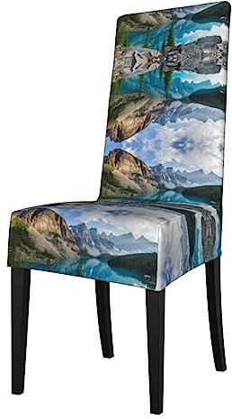 BUULOO Rocky Mountains Stuhlhusse für Esszimmerstühle, bedruckt, elastisch, für Küchen, Hotels, Partys und Bankette.