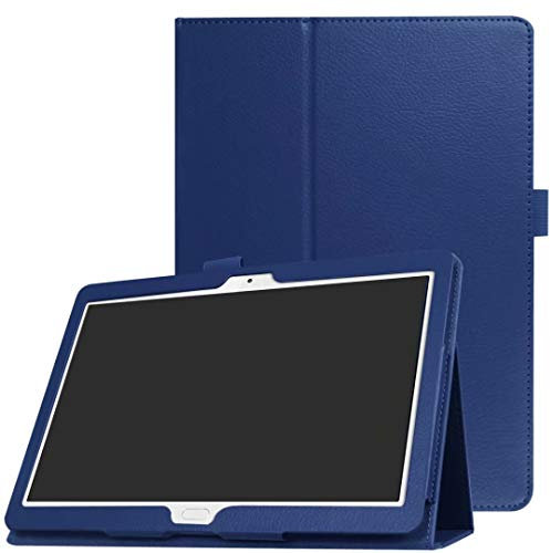 ZZOUGYY Custodia per tablet Huawei MediaPad M3 Lite 10 BAH-W09 BAH-AL00 10.1 pollici, ultra sottile Folio Stand Custodia in pelle leggera per Huawei MediaPad M3 Lite 10.0 BAH-L09 (blu scuro)