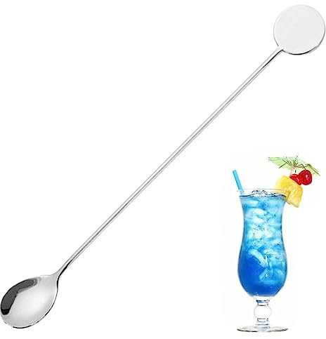 Stainless Steel Spoon - Stainless Steel Stirring Coffee Spoons | Reusable Drink Stirrers for Home, Cafe, Restaurant, Portable Stirring Spoon for Juice Coffee Foccar