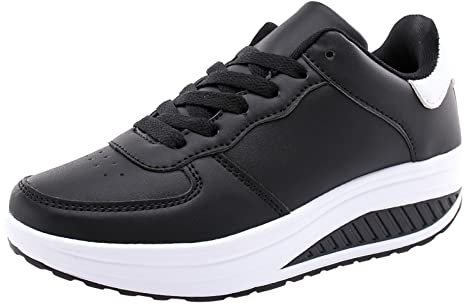 LZPCarra Scarpe da donna Inverno 38 Allacciate Sport Mesh Scarpe da trekking -Scarpe da ginnastica Comfort Zeppa Piattaforma Dolcetto Scarpe Donna Stivali Invernali Economici, Nero , 38 EU