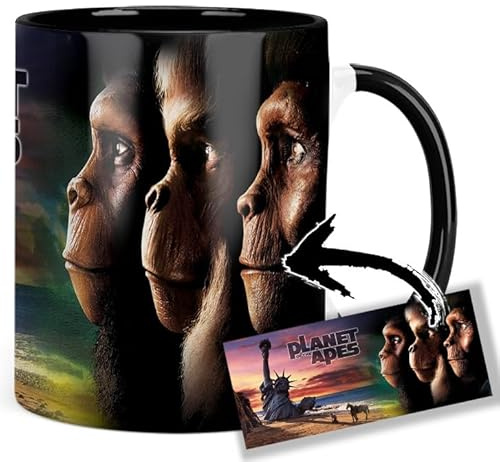 The Planet Of The Apes Tasse Innen & Henkel Schwarz Keramikbecher Mug