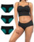 TIICHOO Periodenunterschwäsche Starke Blutung Bequem Damen Unterhosen Perioden Unterwäsche 3er Pack (3XL, Schwarz)