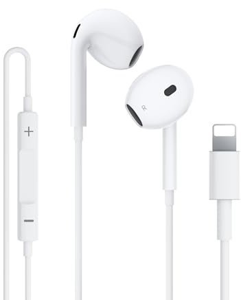 Wired iPhone Headphone, [MFI Certified] Lightning Earphone Bulit in Mic and Volume Control, Noise Isolating HIFI Stereo Wired In-Ear Earbuds Compatible with iPhone 14 Pro/14/14 Plus/13/12/SE/11/X/8/7