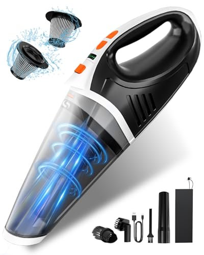 Handheld Vacuum Cleaner Cordless, Car Vacuum Cleaner 15000PA High Power with 2 Speed Mode , Portable Rechargeable Mini Vacuum with LED lights, 5 in 1 Hand Vacuum for Home Office Car Pet Deep Cleaning