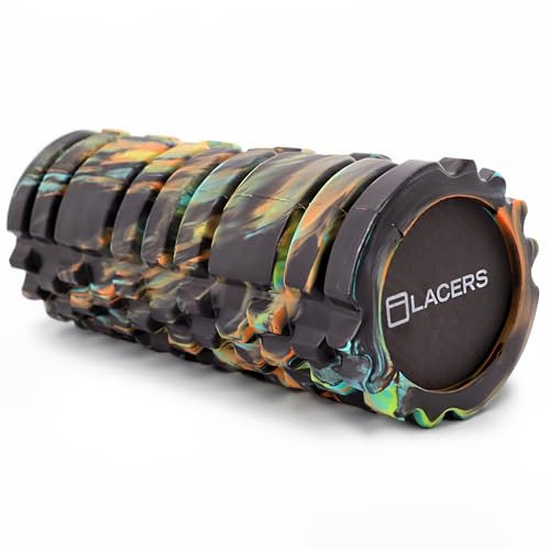 Lacers Petrolline Fazien Rollen - Premium Schaumstoff Faszienrolle für Gymnastik und Massage - Erhältlich in 6 Farben - Ideal für Yoga, Pilates und Fitness Effektive Entspannung (Schwarz)