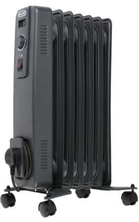ECOSO Lio 1500W Anthracite UK Plug Oil Filled Electric Radiator - 540mm x 240mm