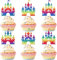 24 Stück Schloss Tortendeko Glitzer Prinzessin Geburtstag Kuchen Deko Schloß Cupcake Toppers für Prinzessin Schloss Thema Baby Dusche Hochzeit Geburtstag Party Kuchen Dekorationen Rainbow