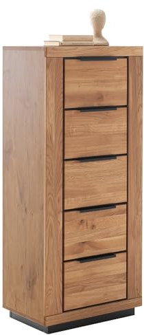 Sideboard Kommode 62cm in Eiche teilmassiv, Fronten Massivholz/Echtholz