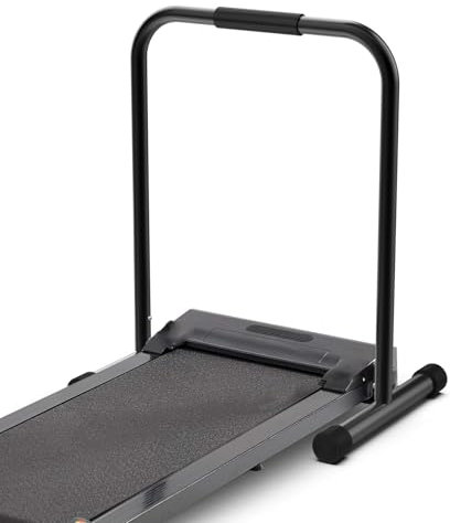Handle Bar for Walking Pad Only, Compatible with Walking Pad 19.7'' Wide, Adjustable Handrail Height (Max 37.4''), Non-Slip Feet, Easy to Assemble, Stable Design, Stainless Steel Frame, Black