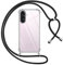 Pnakqil Coque pour Samsung Galaxy A56 avec Cordon, Transparente Silicone Housse avec Réglable de Collier Anti-Chute Etui pour Samsung Galaxy A56, Ètuis à Bandoulière 6.7, Noir
