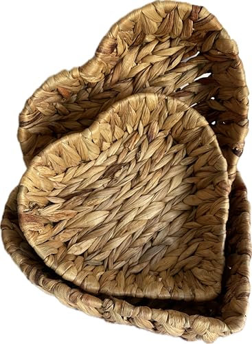 Khevga Geschenkkorb leer in Herzform – Dekorativer Präsentkorb aus robustem Material, ideal für Geschenke, Aufbewahrung und Dekoration, im praktischen 3er Set