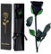 Rose Eternelle Infinie Rouge avec Tige, Cadeau Anniversaire Femme, Rose Stabilisée Rouge, Amour Cadeau, Fete des Meres, Noël, Saint-Valentin (Noir)