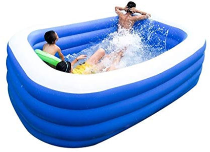 Schwimmbecken im Übergrößen-Design, Dickes, verschleißfestes, kältebeständiges PVC-Material, Luftschwimmbecken, geeignet für den Garten im Freien, tragbar, 318 x 180 x 75 cm