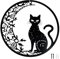 mongtsamz 30 cm Wanddeko Metall Schwarz Mond und Katze, Moderne Wall Decoration Wandbild,Tiere Wanddekoration Silhouettenkunst Geeignet für Wohnräume, Schlafzimmer, Wohnzimmer, Büros Andere