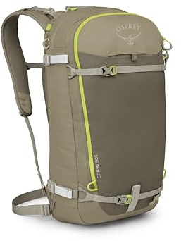 Osprey Soelden 25L Ski and Snowboard Backpack - Lightweight Men's Backcountry Pack - Avalanche Safety Access - Diagonal/A-Frame Ski Carry, Snowboard Carry - 100% Recycled Nylon, Olive Tan