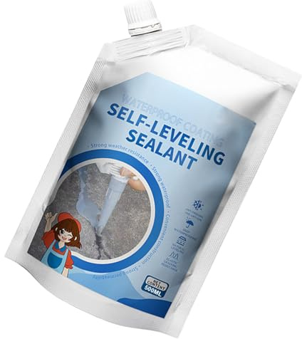 eizliyorum Cement Sealer - Self-Leveling Leak Filler - Water Proof Wall Floor Cracks Sealer 500ml for Basement Driveway Pool Patio Roof Bathtub