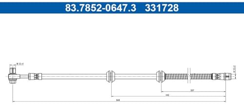 ATE Brake Hose Front Axle Suitable for G-Class | 83.7852-0647.3