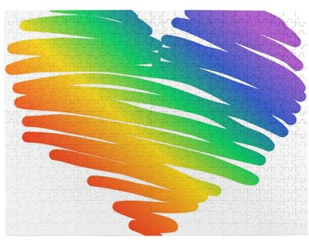 Set Gay Pride LGBT-Konzept Bunte Flaggen, 500-teiliges Puzzle für Erwachsene – Holzpuzzle für Erwachsene und ältere Menschen