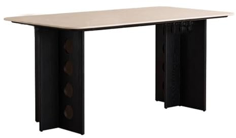 ZENGXJYCQINGJIANG Gaming Desk Modern Rectangle Dining Table with Rock Slab Top and Solid Wood Frame, Spacious Home Writing Desk Workstation(M)