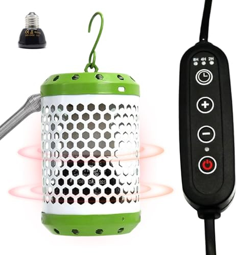 Penlimly Chauffage Pour Cage À Oiseaux,Ampoule Économe en Énergie avec Protection de Sécurité | Chauffage de Perchoir pour Perruches | Pour Tortues, Serpents, Lézards, Perroquets, Bain de Poulailler