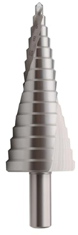 Broca Escalonada para Metal, 4-32mm HSS 6542 Profesional | Broca Cónica de Acero Inoxidable con 15 Pasos y Vástago Triangular 10mm, Broca Escalonada para Madera, Hierro, Aluminio