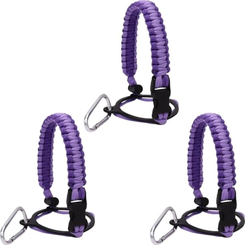 3pcs Water Bottle Handle Strap for Outdoor Camping Water Bottle Waters Bottles Handles Strap Paracord Handle with Safety Paracord Handle Carabiner Waters Bottles Holders Lanyard,Water Accessories