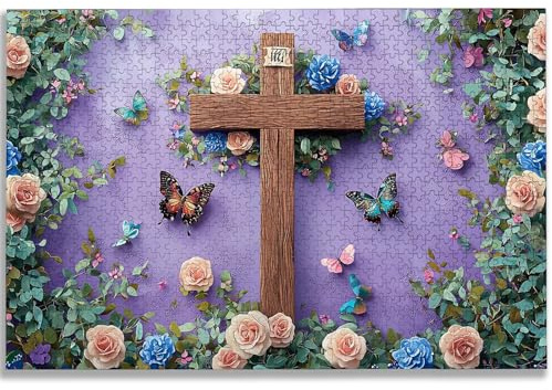 Puzzle 1000 Teile, Religiös Puzzle 1000 Teile Erwachsene, Kreuzen Holzpuzzle Erwachsene, EIN Herausforderndes Rätsel, Puzzlespiele für Die Ganze Familie, Holzpuzzle für Zimmer Deko, Geschenke, -1878