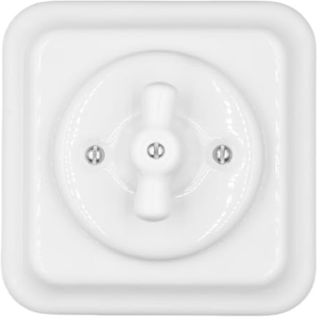 Interrupteur Encastré en Porcelaine Style Rétro Tout-en-un 240V,10A