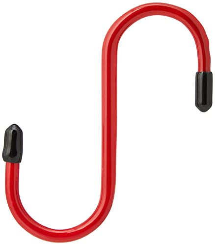 Merriway BH01913 Gancio a S da Cucina con Rivestimento in Plastica, Rosso, 100 mm, Set di 2 Pezzi