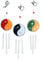 Kunsthandwerk Asien Suncatcher Ying Yang mit Windspiel, 3er Set