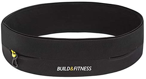 Build & Fitness Running Belt, Flip Waist Belt, Key Clip, Running Phone Holder, Running Pouch for Men and Women, Fits All iPhone's, Samsung's
