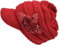 Kuyou Strickmütze mit Schild Winter Strickmütze Beanie Cap (Rot)