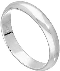 jewellerybox Sterlingsilber 4mm Ehering in D Form Größe 74 (Erhältliche Größen 48-75)