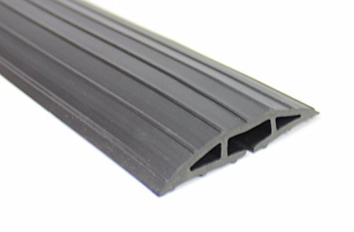 Black Floor Cable Wire Lead Tidy Cover Trunking Protector Bumper Ramp Strip (4 Metres)