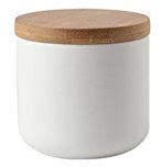 Popowbe Ceramic Coffee Canister Airtight with Sealed Bamboo Lid Kitchen Food Storage Jar Container for Coffee Tea Caddy,White/260ml