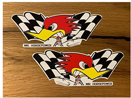 MG364 / 2X Hot Rod Aufkleber je 13,5 x 5cm RatRod Retro Sticker V8 Old School Bike Vintage Racing V6 USA