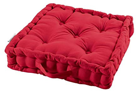 Douceur d'Intérieur, Bodenkissen (45 x 45 x 10 cm) Panama, Rot, Baumwolle