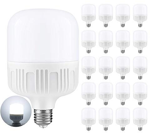 Mengjay LED E27 Kaltweiß 26W LED Lampe 6000K 2600LM E27 Led Birne Ersatz 250W Glühlampe, E27 LED Glühbirnen Lampen Led Birnen Licht Leuchtmittel Energiesparlampe, 20er Pack